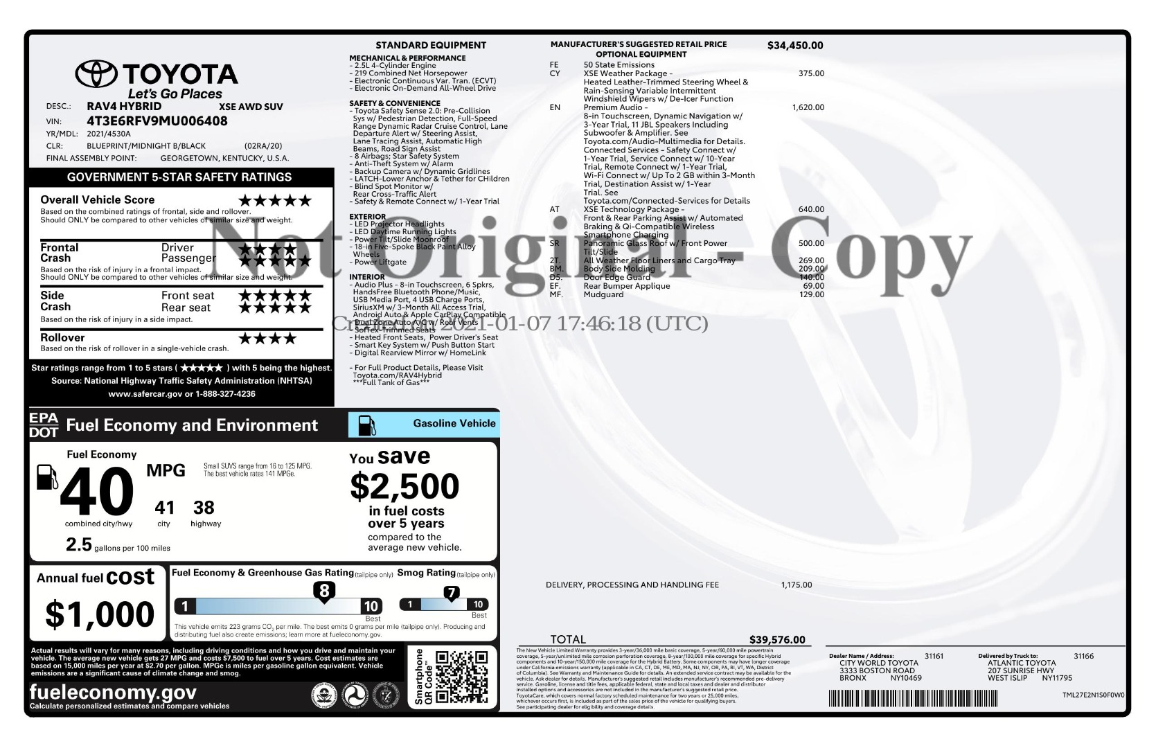 2021 TOYOTA RAV4 Hybrid XSE Dumfries , VIRGINIA Premier Automotive